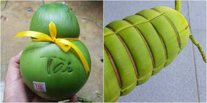 Dừa hình hồ lô, bánh tét 'hét' hơn nửa triệu đồng mỗi trái