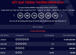 Lần thứ ba có người trúng số Vietlott 31 tỷ đồng tối thứ 6