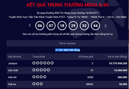 Xổ số Vietlott lại ‘nổ’, 2 khách chia nhau 21 tỷ đồng