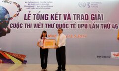 Bức thư cố vấn cho Tổng thư ký LHQ đoạt giải nhất cuộc thi viết thư UPU
