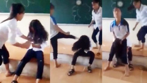 Mâu thuẫn cá nhân, nữ sinh lớp 7 bị đánh hội đồng trên bục giảng