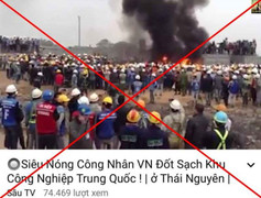 Điều tra, xử lý kẻ tung tin bịa đặt công nhân Việt Nam đốt khu công nghiệp Trung Quốc