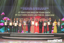 Nhiều tác phẩm báo chí xuất sắc về xây dựng Đảng được trao giải Búa liềm vàng