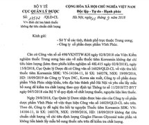 Thu hồi thuốc điều trị rối loạn chức năng não kém chất lượng