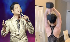 Gần 50 tuổi, danh ca Ngọc Sơn hăng hái tập tạ chuẩn bị sức khỏe cho đêm diễn