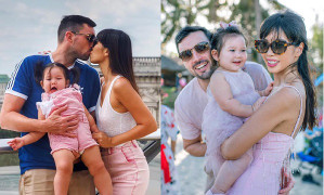 Phản ứng cực đáng yêu của con gái siêu mẫu Hà Anh khi thấy ba mẹ hôn nhau