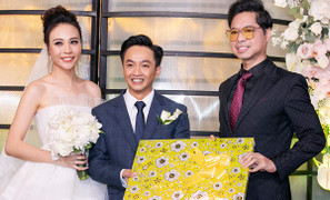 Danh ca Ngọc Sơn, Hoa hậu Kỳ Duyên cùng Diệp Lâm Anh đến chúc mừng lễ cưới Cường Đô la - Đàm Thu Trang