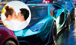 Mãn nhãn dàn siêu xe nối đuôi nhau cực hoành tráng trong lễ cưới Cường Đô la - Đàm Thu Trang