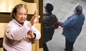 Hồng Kim Bảo đi không vững, phải có người dìu