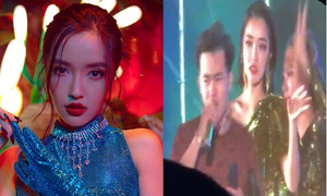 Đang hát bị khán giả lao lên sân khấu giật micro, Bích Phương phản ứng ra sao?