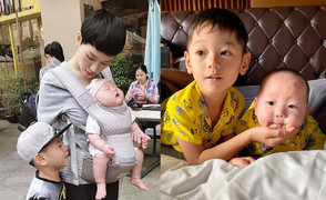 Tan chảy với vẻ ngoài cực đáng yêu của hai con trai Trà My Idol