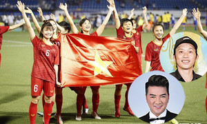 Hoài Linh, Đàm Vĩnh Hưng phấn khích khi đội tuyển bóng đá nữ Việt Nam vô địch SEA Games