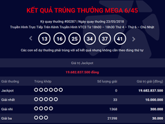 Kết quả Vietlott Mega 6/45: 4 kỳ liên tiếp không tìm thấy chủ nhân giải thưởng cao nhất