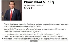 Tỷ phú Phạm Nhật Vượng 'bỏ túi' thêm 1,4 tỷ USD trong một tháng