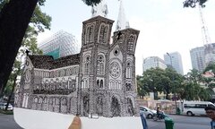 Ngắm Sài Gòn khác lạ trước 1975 qua nét vẽ sinh viên
