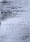 Đề thi Sinh học vào lớp 10 chuyên Khoa học Tự nhiên Hà Nội