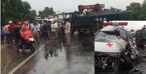 Xe cấp cứu tông trực diện xe cứu hộ, tài xế chết tại chỗ