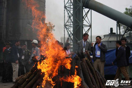 Cận cảnh việc tiêu hủy 2 tấn ngà voi, 70kg sừng tê giác trị giá 7 triệu USD