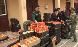 Ngụy trang 600 kg pháo nổ trong xe hoa quả tuồn vào Việt Nam