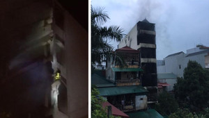 Cháy nhà 5 tầng ở Xuân Mai Hà Nội, 2 cháu bé chết thương tâm