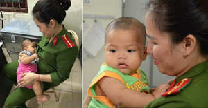 Nữ thiếu úy công an cho bé trai bị bỏ rơi bú: 'Tôi coi cháu như người con thứ 3 của mình'