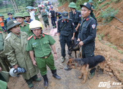 Sạt lở vùi lấp 18 người ở Hòa Bình: Đưa chó nghiệp vụ tìm kiếm các nạn nhân mất tích