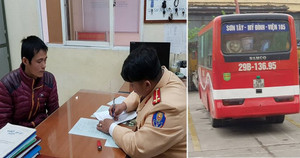 Tước giấy phép lái xe tài xế xe khách phóng ngược chiều trên đường vành đai 3 trên cao