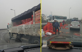 Công an xác minh thông tin tài xế taxi 'hôi của' xe tải gặp nạn rồi bỏ chạy