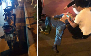 'Ma men' lái xe máy tông trọng thương công nhân môi trường Hà Nội