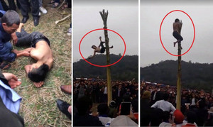 Nam thanh niên rơi từ ngọn chuối xuống đất trong lễ hội xuân: UBND huyện thông tin chính thức