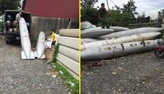 2 xe tải chở vật thể lạ nghi bom chạy bon bon trên đường Hà Nội