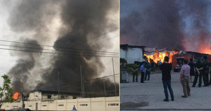 Cháy dữ dội tại khu công nghiệp Thuỵ Vân, Phú Thọ