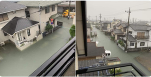 Hình ảnh 'lũ lụt không cọng rác' ở Nhật Bản gây sốt