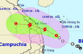 Bão giật cấp 10 thẳng tiến Đà Nẵng - Quảng Ngãi
