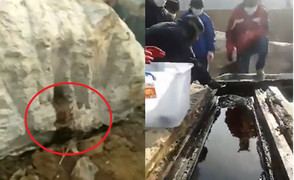 Cặp mộ bí ẩn nằm dưới 'phiến đá chảy máu' ở Trung Quốc