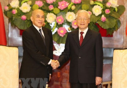 Tổng Bí thư, Chủ tịch nước Nguyễn Phú Trọng hội kiến Quốc vương Campuchia