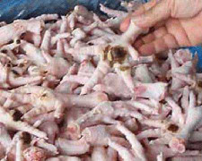 Hơn 100 tấn chân gà thối được tuồn vào VN