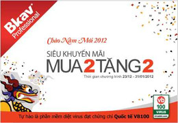 Mua 2 tặng 2 thẻ bản quyền Bkav Pro