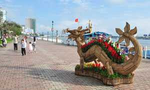 Đà Nẵng: Sắc xuân trải ngát đường hoa Bạch Đằng