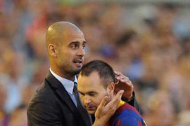 Iniesta sánh ngang Guardiola