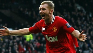 Paul Scholes ghi bàn mừng Giggs cán mốc 900 trận