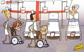 Ferguson, Mancini ngồi xe lăn nhập viện cùng Wenger