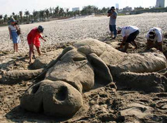 Xem 'rồng bay, phượng múa' trên cát ở Đà Nẵng