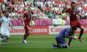 Sai lầm của Cech biếu Hi Lạp một bàn thắng