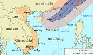 Bão số 2 di chuyển 10-15km/giờ trên biển Đông