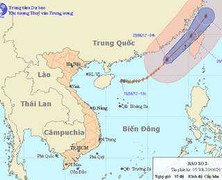 Bão số 2: Gió giật cấp 12 trên biển Đông