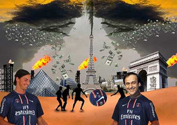 Biếm họa: PSG dùng tháp Eiffel 'hút máu' châu Âu