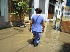 Giữa trời nắng, dân vẫn ngập ngụa trong nước