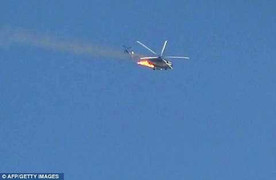 Video,ảnh: Trực thăng chính phủ Syria bị bắn hạ