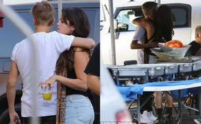Justin Bieber tới phim trường ôm hôn bạn gái